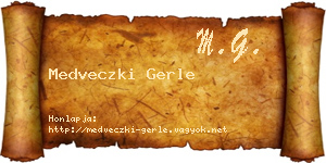 Medveczki Gerle névjegykártya